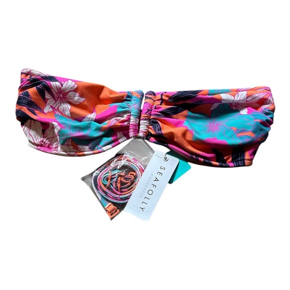 Seafolly Other - Seafolly Women's Floral Bandeau Bikini Top - Multicolor Size 6DD NWT
